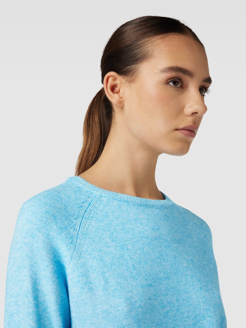 Strickpullover mit Rundhalsausschnitt Modell 'LESLY KINGS' in aqua