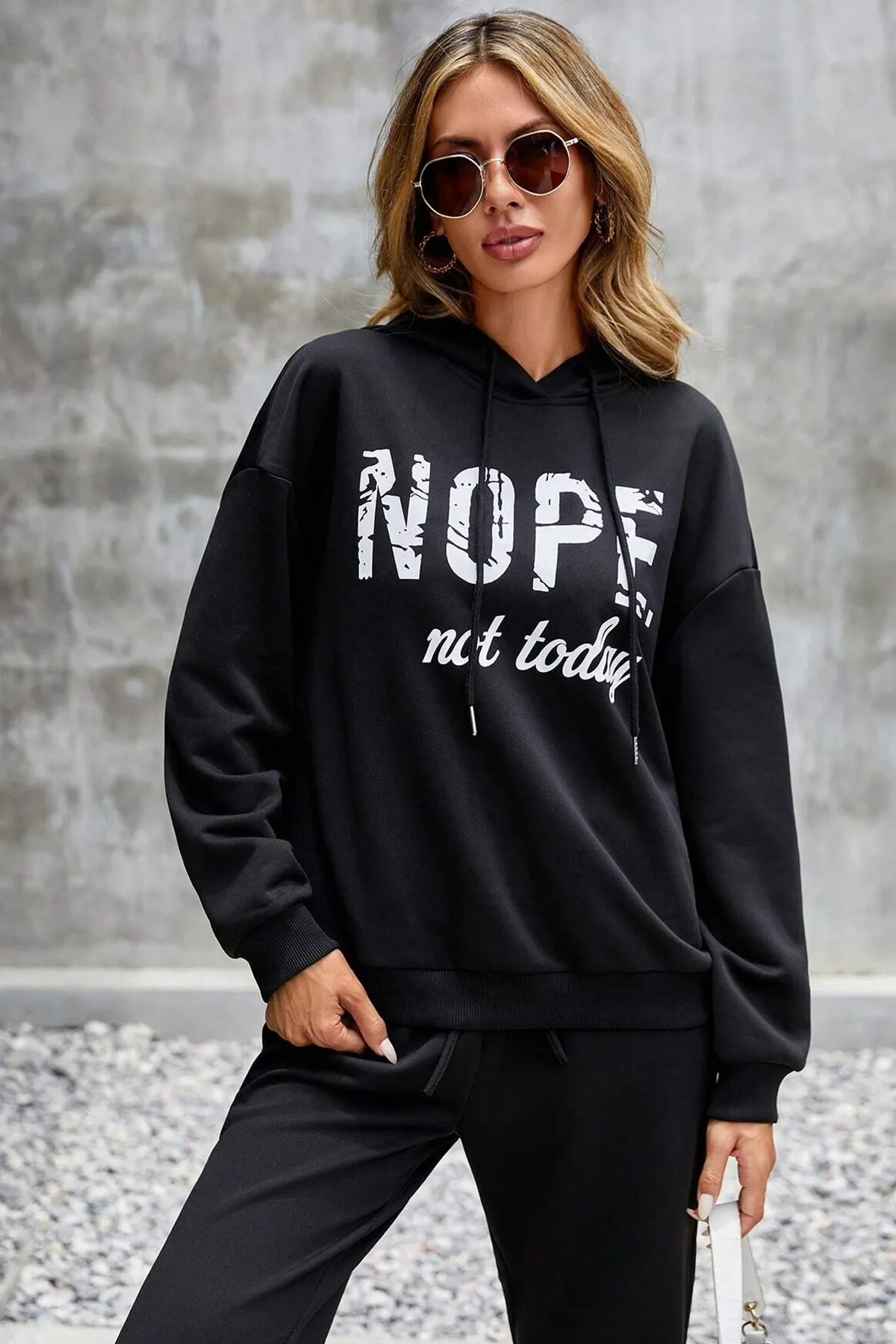 uyguntarz  Bedrucktes Unisex-Trainingsanzug-Set „Nope“.