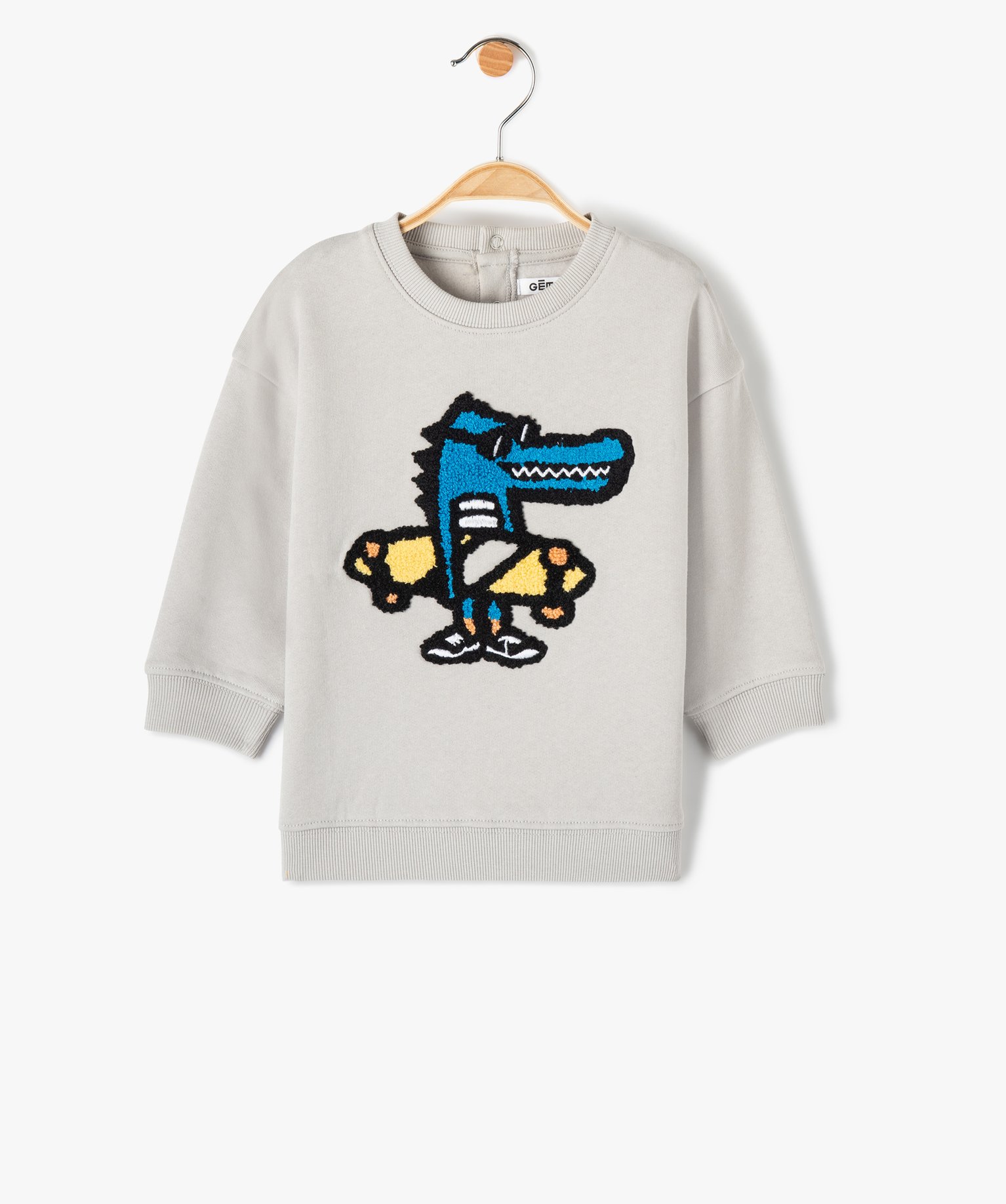 Sweat bébé Garçon molletonné à motifs gris | GEMO