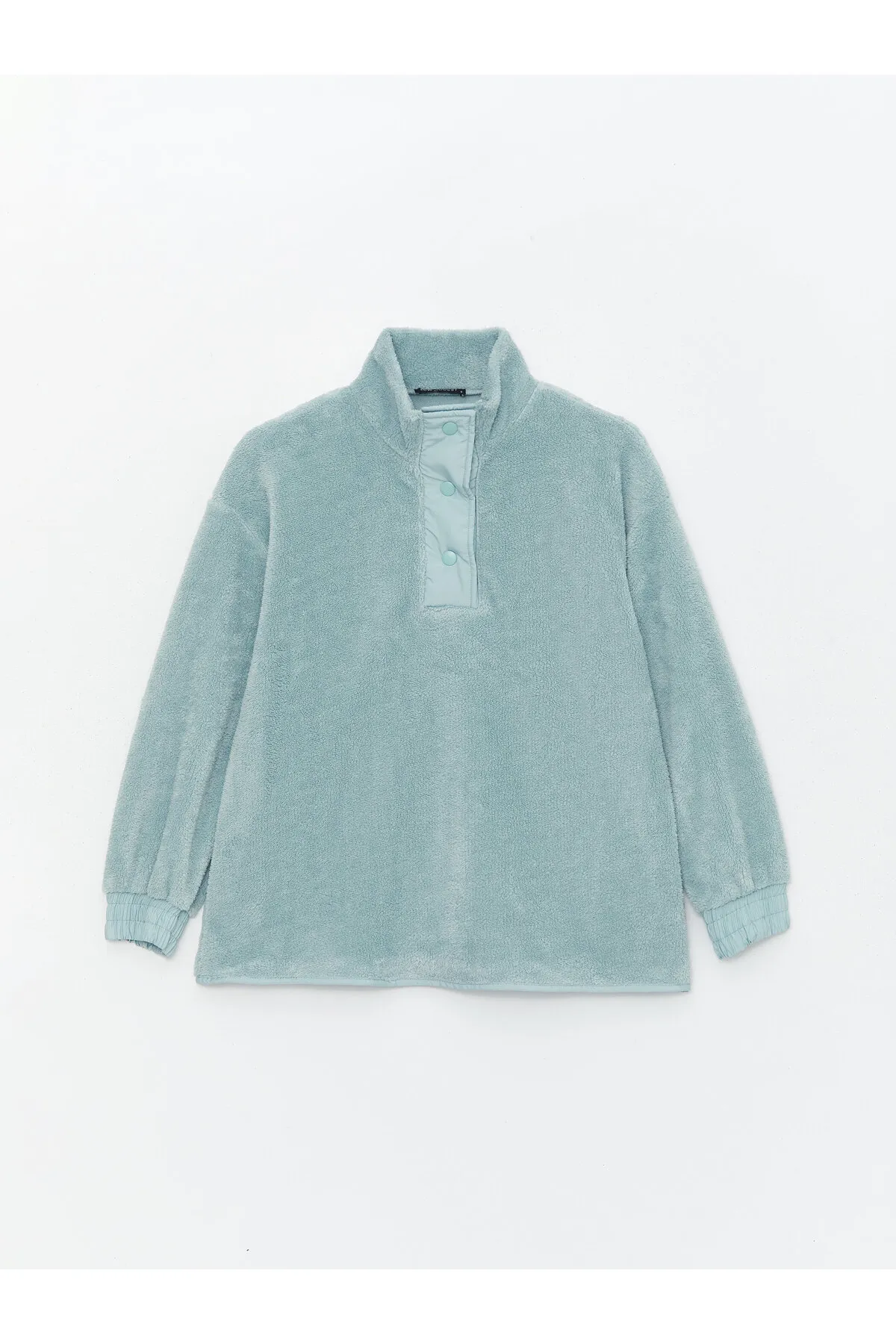 LC Waikiki  Einfarbige, langärmlige Oversize-Damentunika mit hohem Kragen