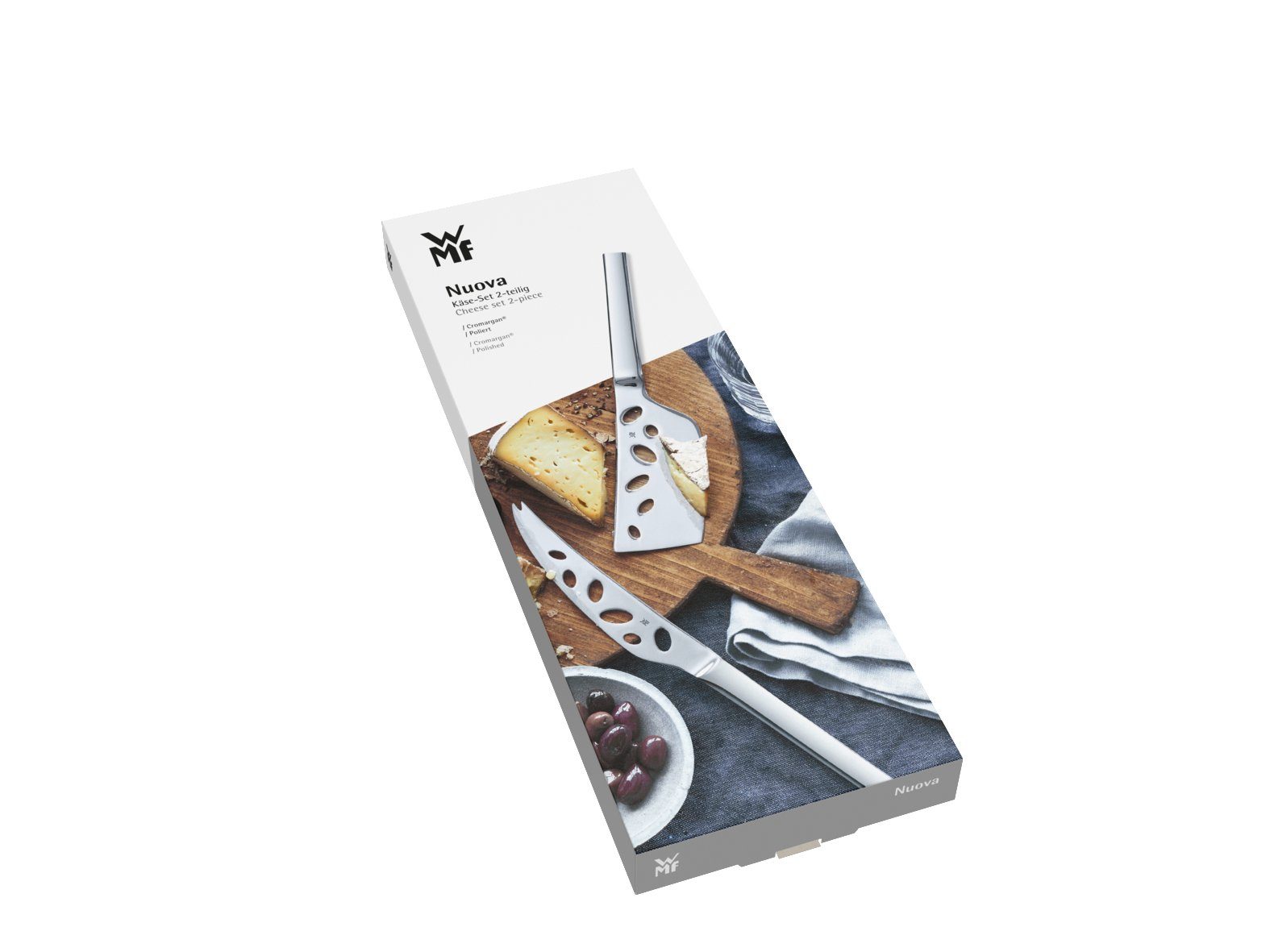 WMF Käsemesser Nuova, 1x Käsemesser (Länge 27,5 cm), 1x Käsebeil (Länge 24,0 cm)