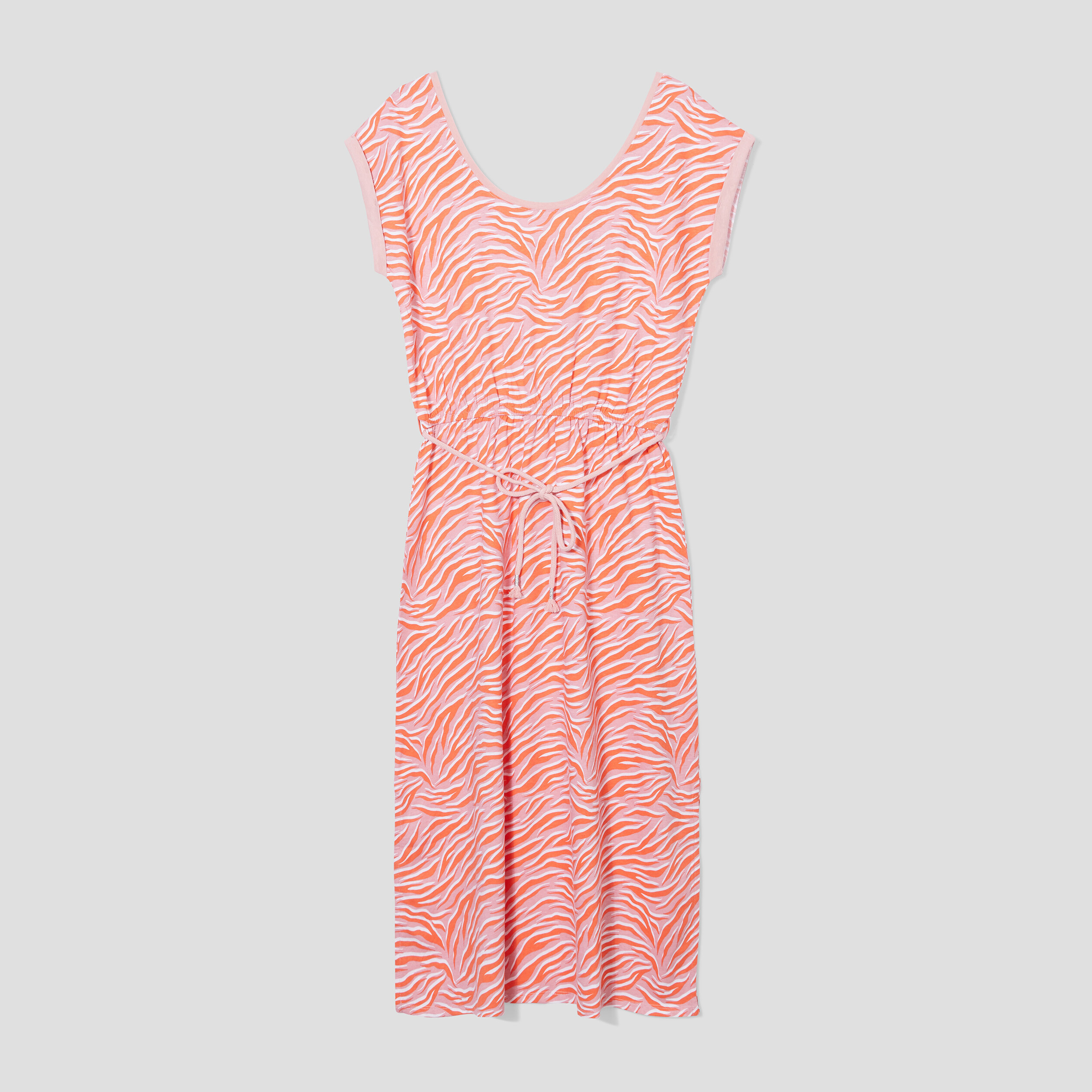Robe longue droite fluide orange clair femme | La Halle
