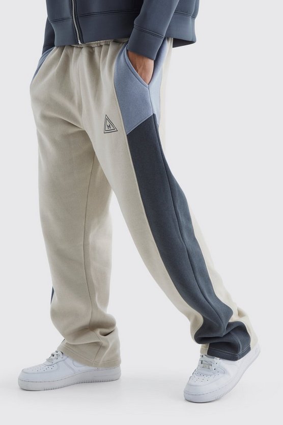 Lockere Colorblock Jogginghose mit Logo