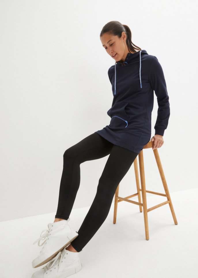 Extra langes Sweatshirt mit Tasche