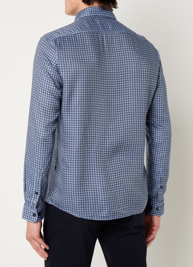 Camisa HUGO BOSS H-Liam de corte regular em liocel com microestampa.