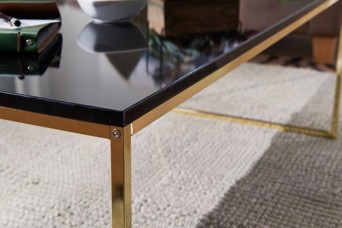 Wohnling Couchtisch RIVA 120x45x60 cm Schwarz/Gold