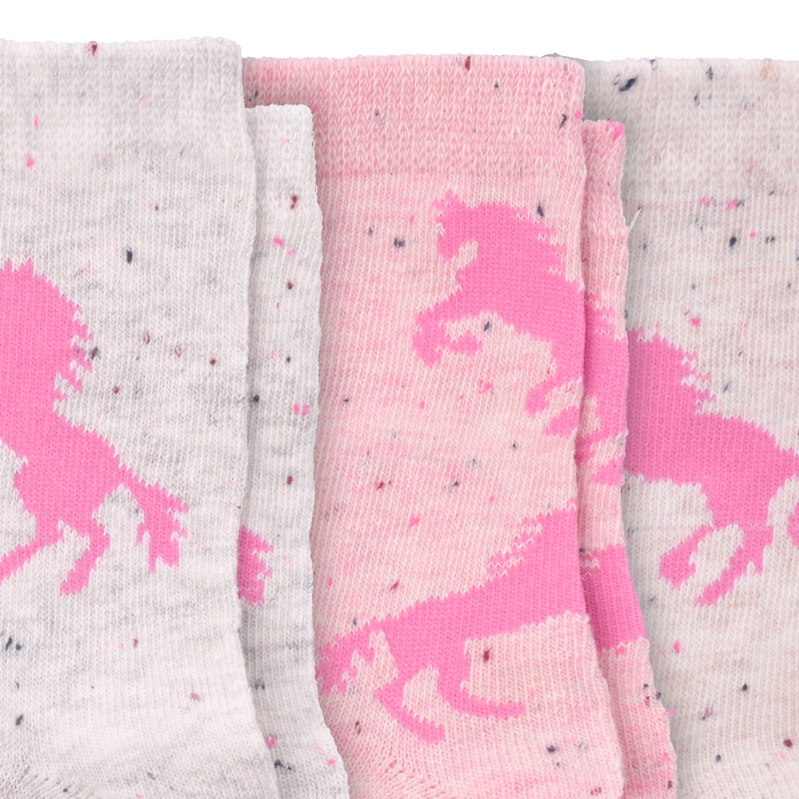 3 Paar Mädchen Socken mit Pferde-Motiven