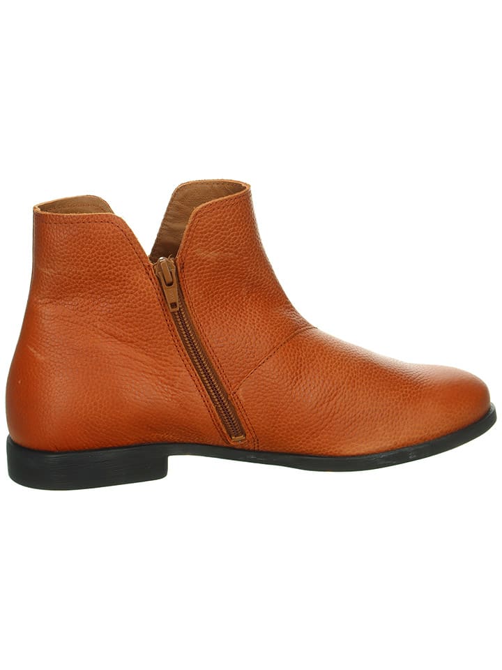 Think! Leder-Ankle-Boots in Hellbraun günstig kaufen