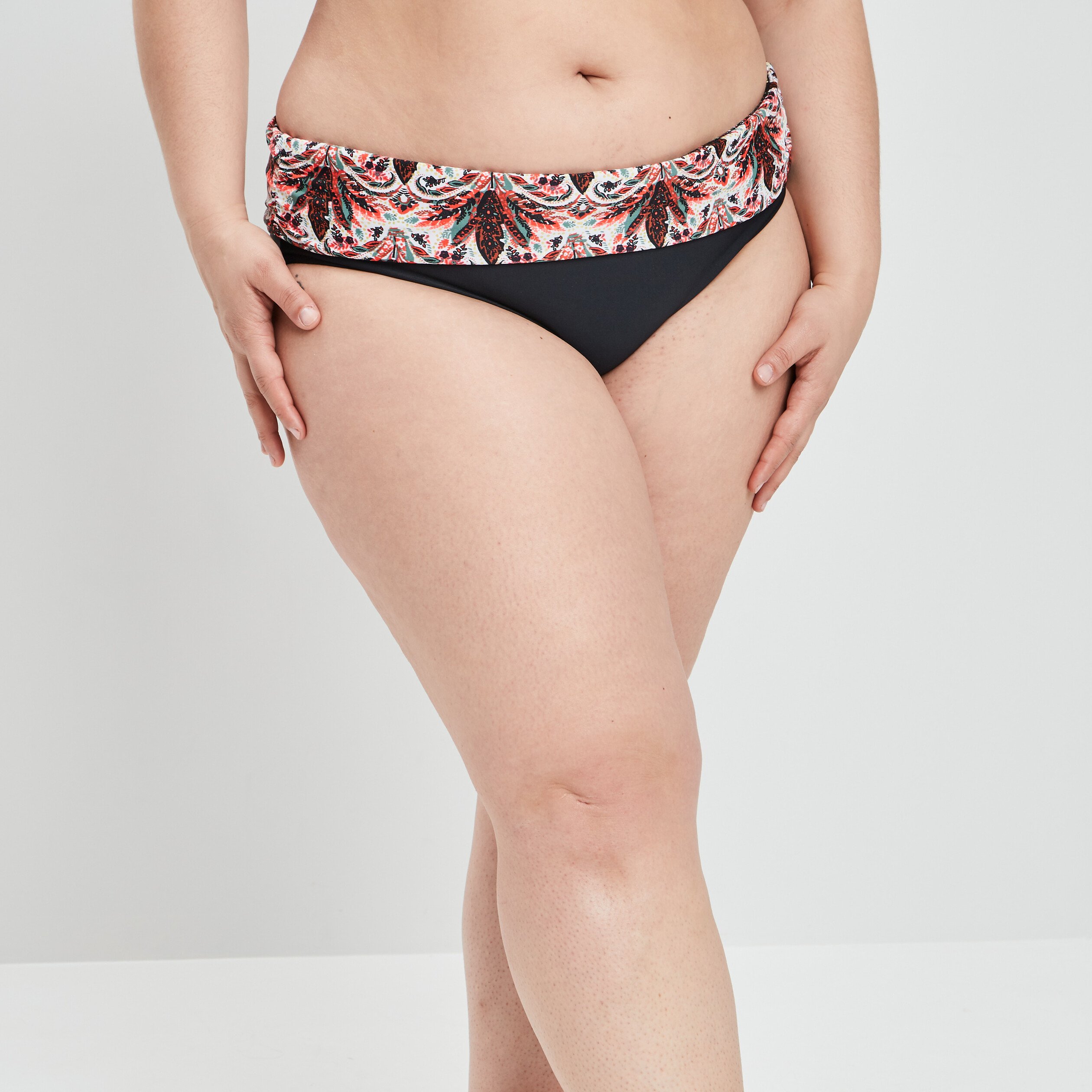 Bas de maillot de bain à revers blanc femme | La Halle