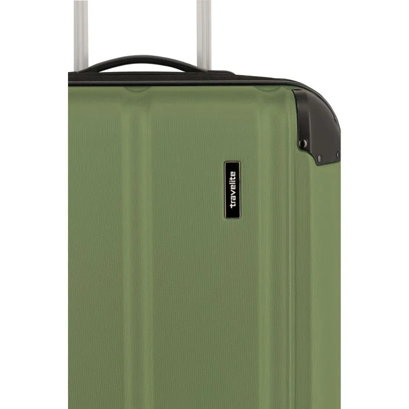 Travelite CITY Trolley S (55cm) mit 4 Rollen (erweiterbar) - Grün