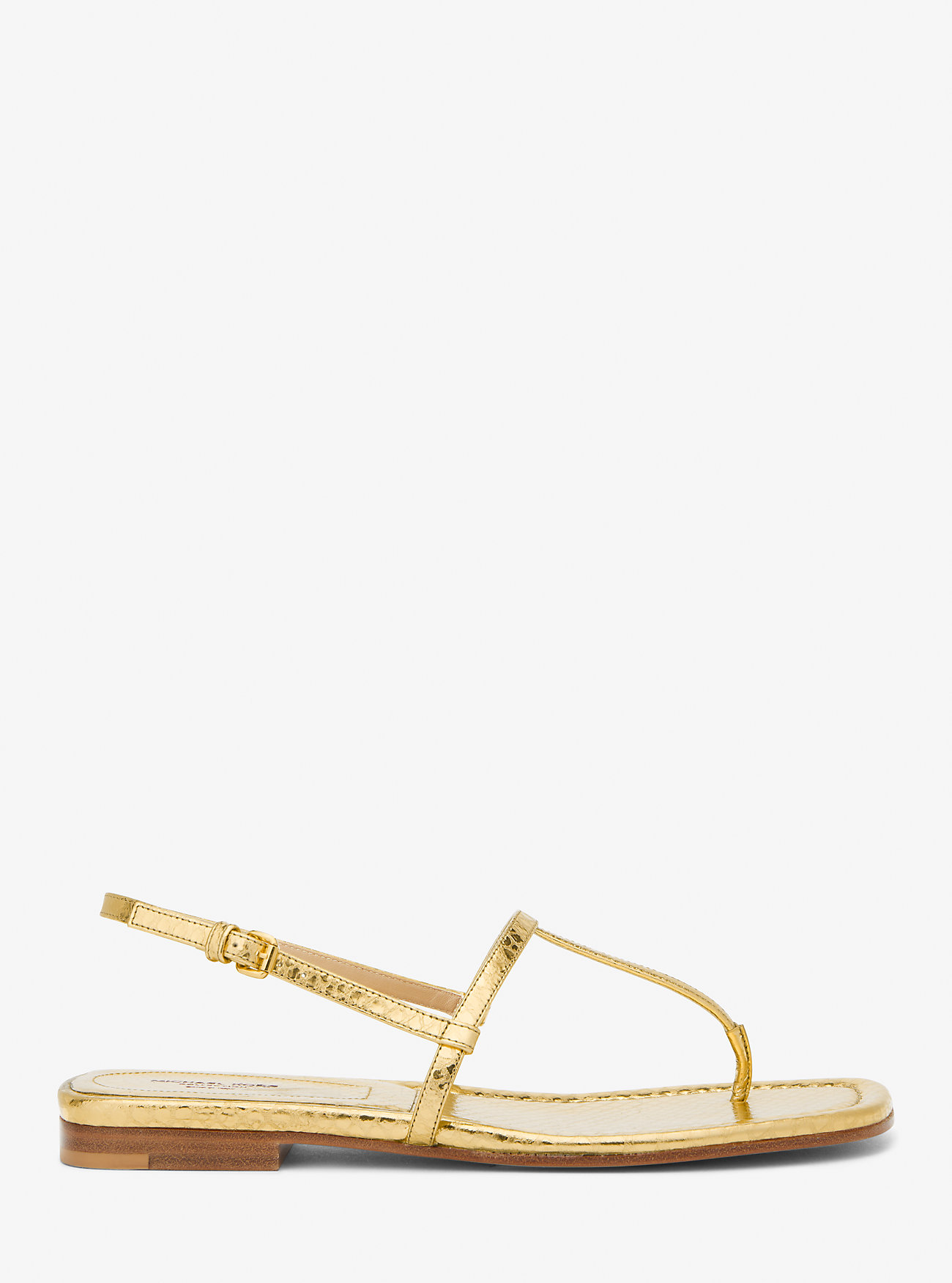 Ali Metallic Python Preget Skinnsandaler - GULL