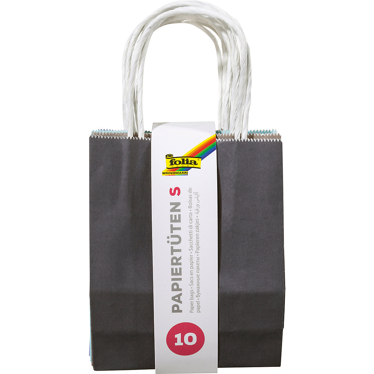 Papier-Geschenktüten 12 x 15 cm, 10 Stück farbig sortiert
