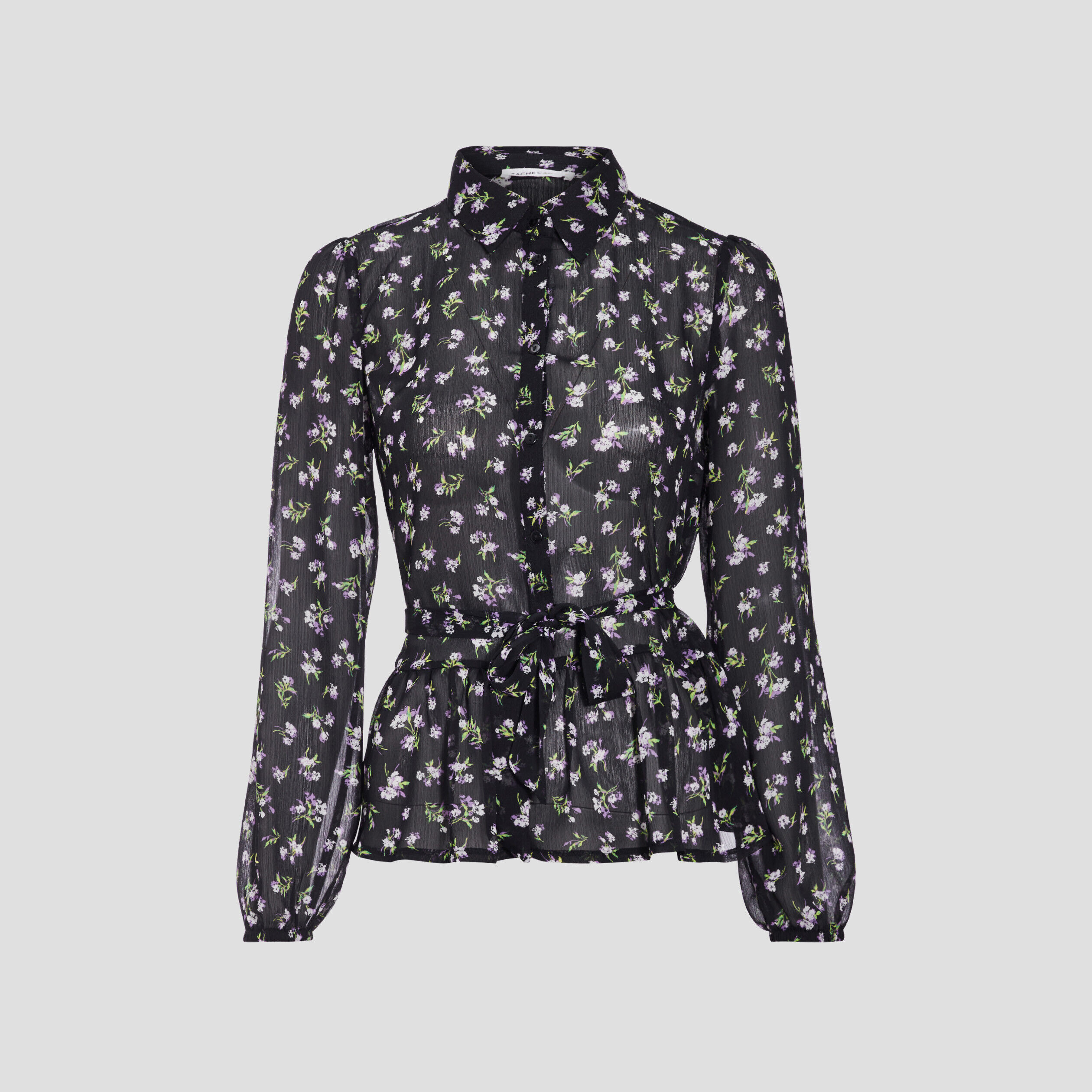 Chemise ceinturée noir femme | Cache Cache