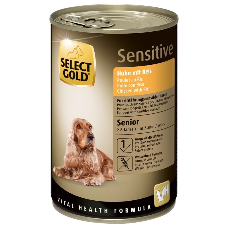 SELECT GOLD Hundenassfutter SELECT GOLD Sensitive Senior Huhn & Reis 24x400 g