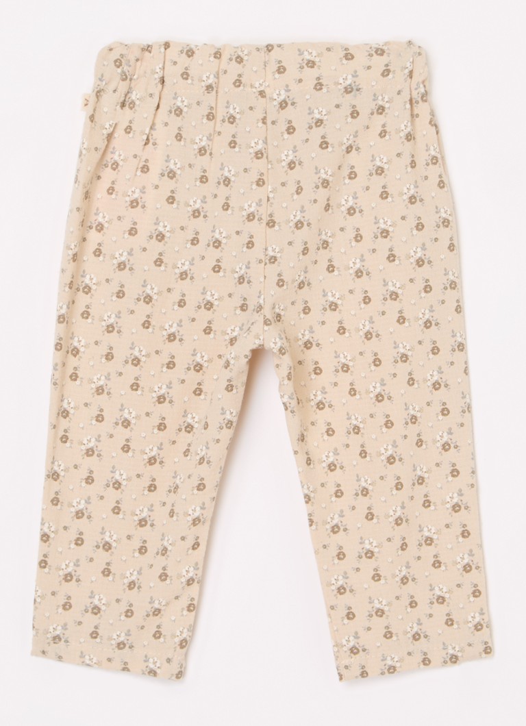 Pantaloni drepți pentru bebeluși Lil' Atelier NBFLacy din amestec de bumbac organic.