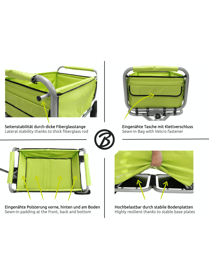 Beachtrekker Beachtrekker LiFe faltbarer Bollerwagen (Grün)   Bremse   Sonnenverdeck günstig kaufen onesize