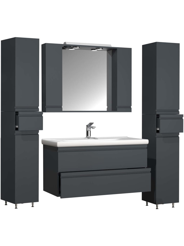 ebuy24 Badmöbelset SiloraXL Anthrazit 160 x 46 cm günstig kaufen onesize