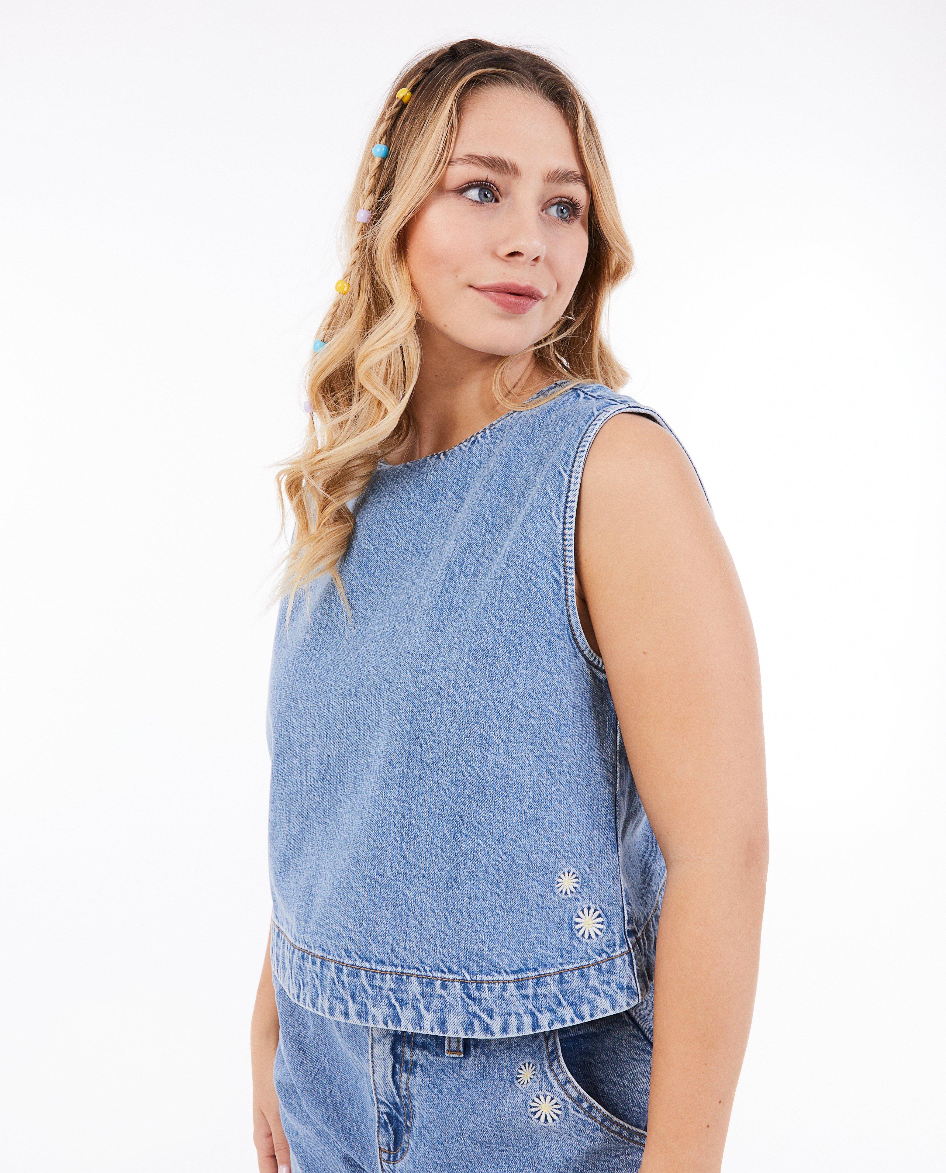 Steffi Mercie kék farmer felső