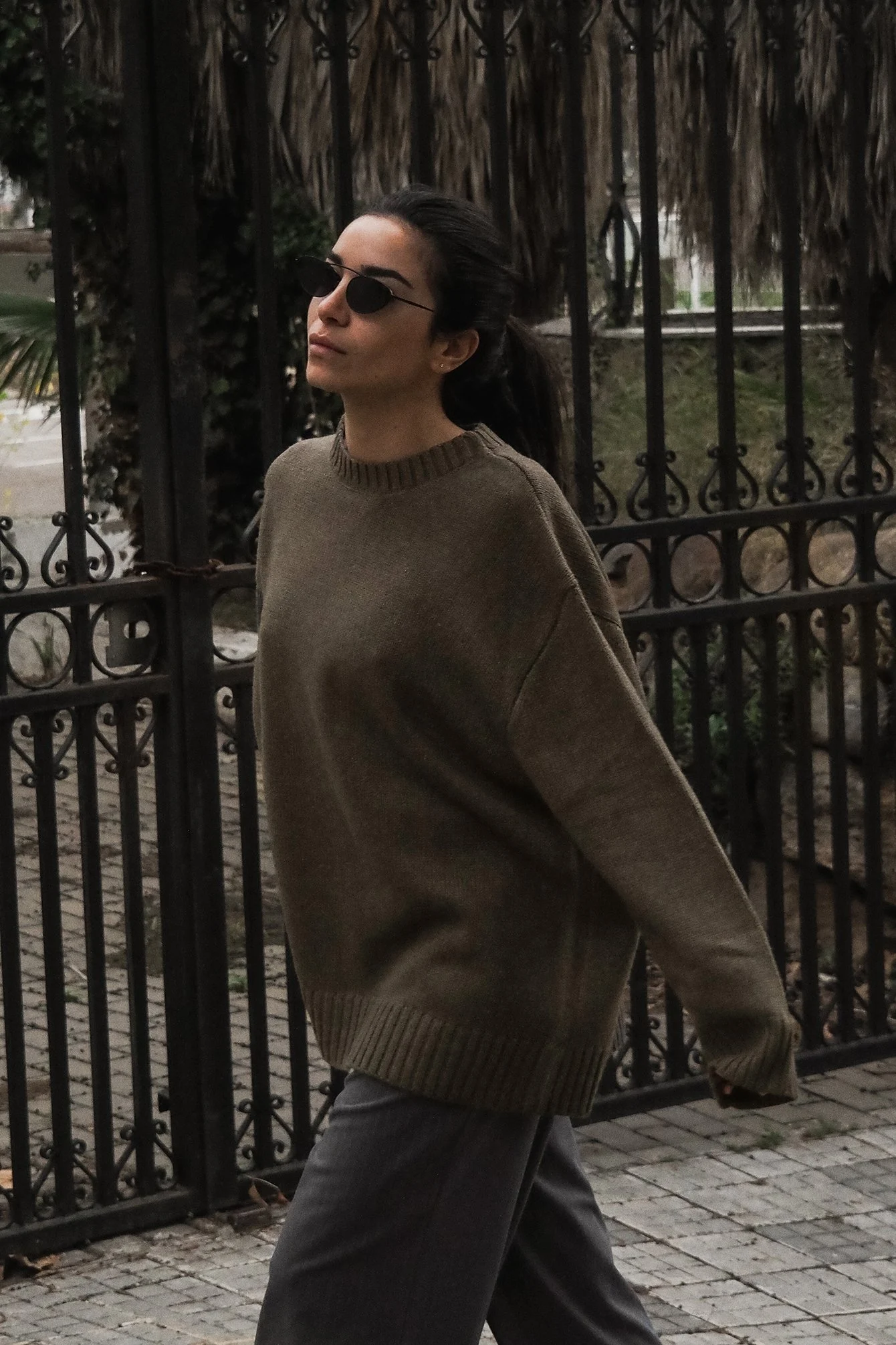Oversize-Strickpullover mit Rundhalsausschnitt
