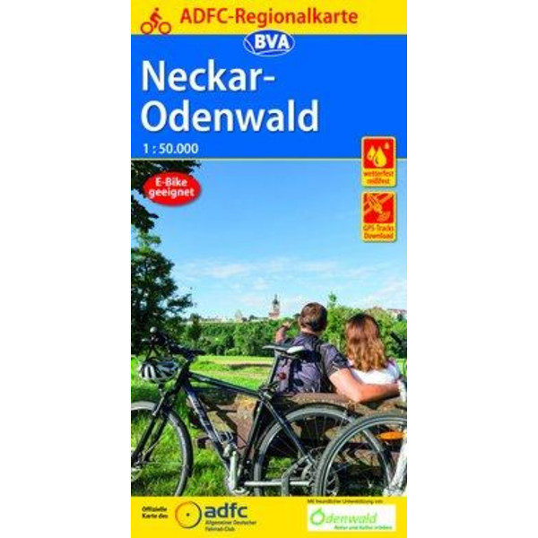 ADFC-Regionalkarte Neckar-Odenwald, 1:50.000, reiß- und wetterfest, GPS-Tracks Download - Fahrradkarte