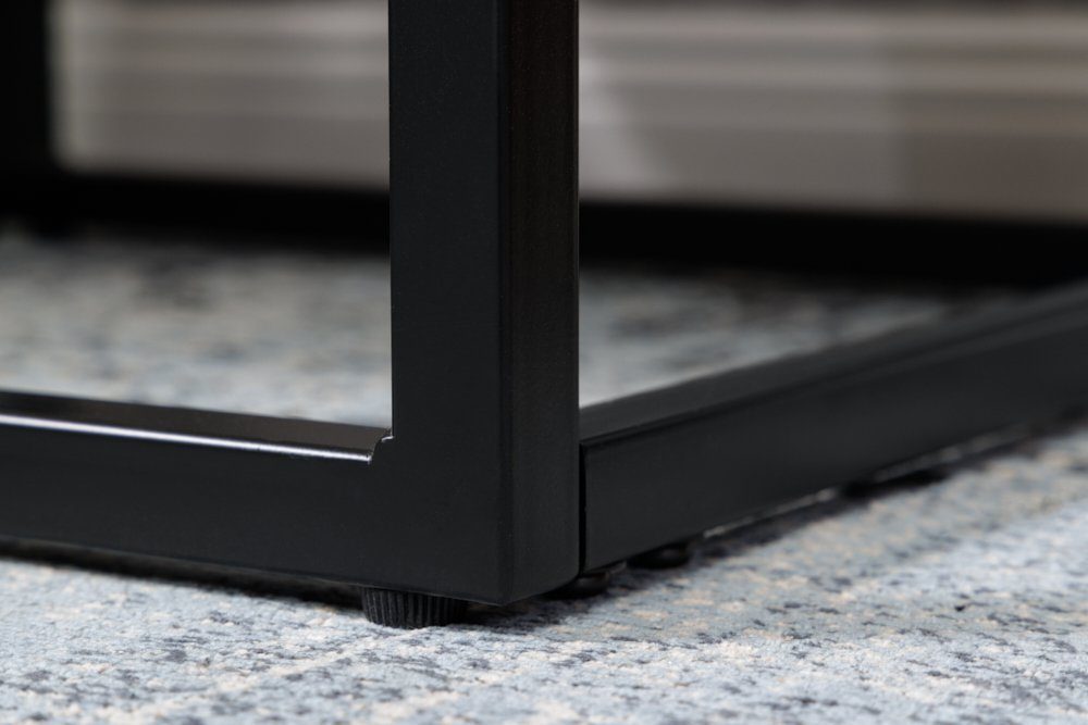 riess-ambiente Beistelltisch BOUTIQUE 45cm weiß / schwarz (Einzelartikel, 1-St), Wohnzimmer · Kristallglas · Metall · eckig · Marmor-Dekor · Barock