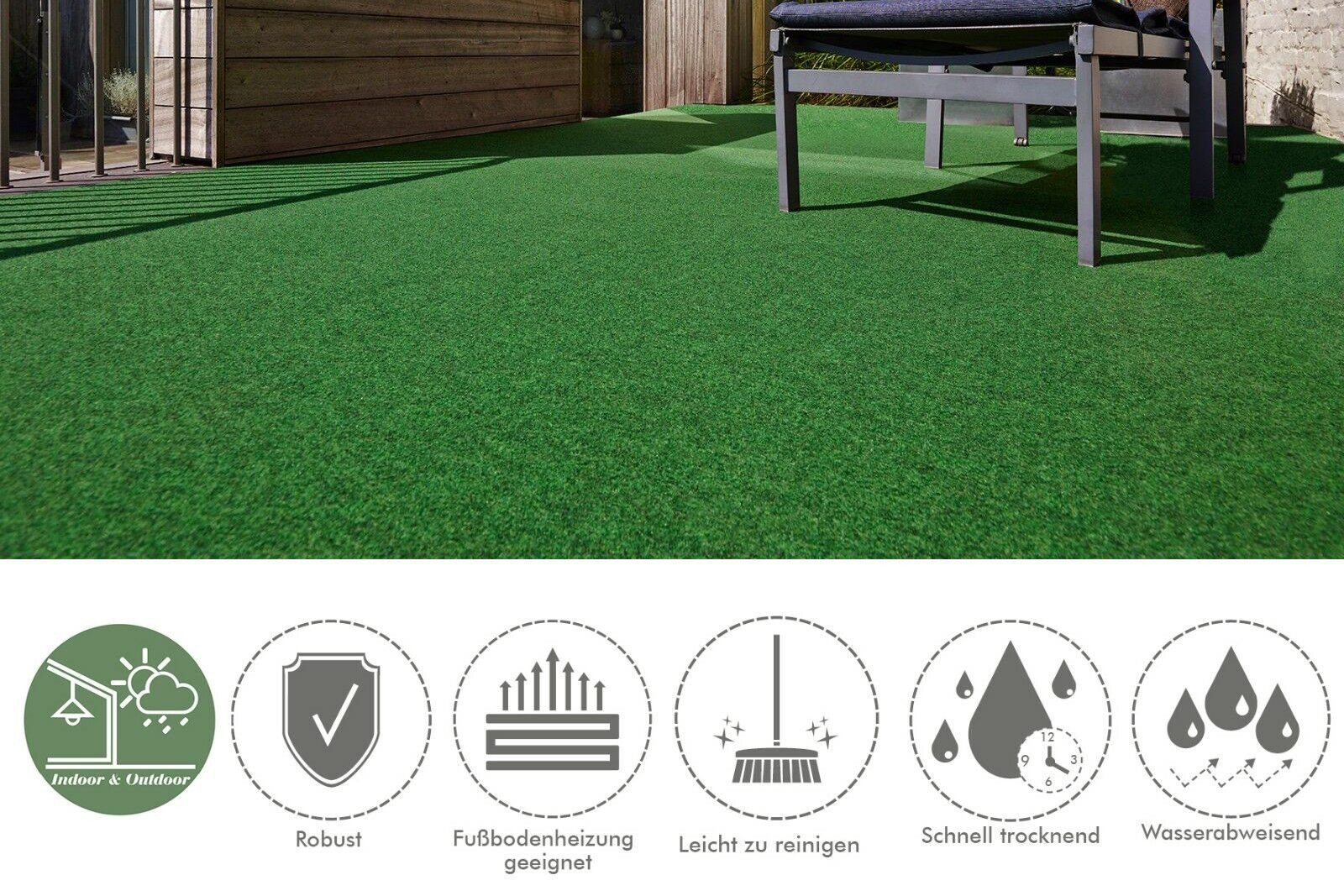 Kunstrasen Easy, Andiamo, Rechteckig, Höhe: 3 mm, zuschneidbar, UV-Stabil, Outdoorteppich, Rasenteppich