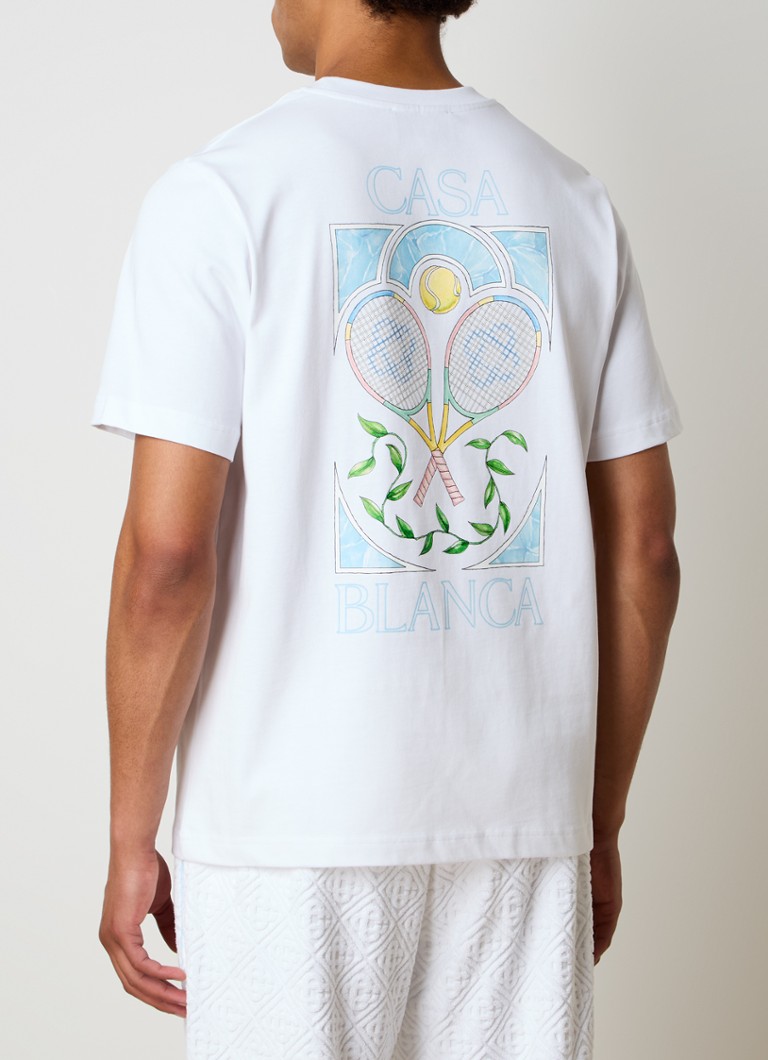 Casablanca  T-shirt van biologisch katoen met logo- en backprint