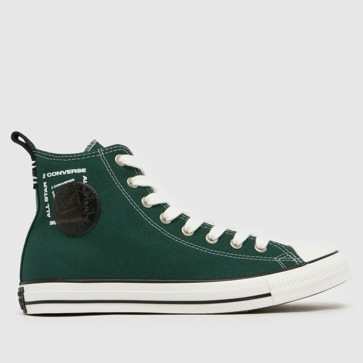 Converse – All Star – Mörkgröna höga sneakers med bred passform