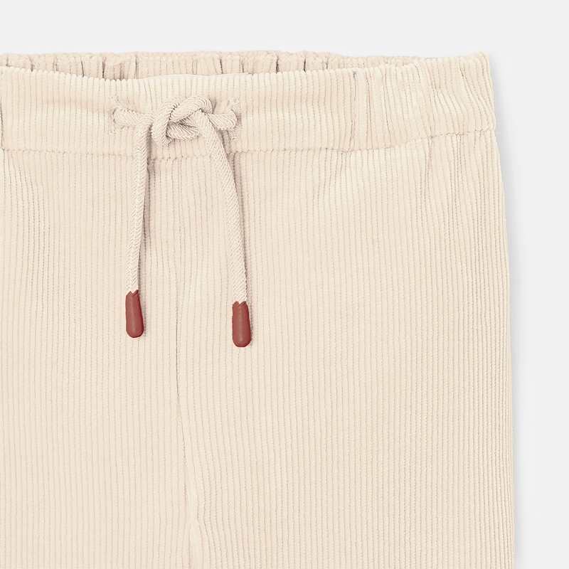 Pantalon en velours côtelé beige mixte Absorba