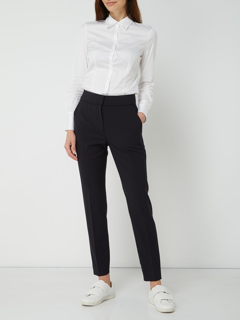 Hemdbluse mit 3-Knopf-Manschetten Modell 'The Fitted' in weiß
