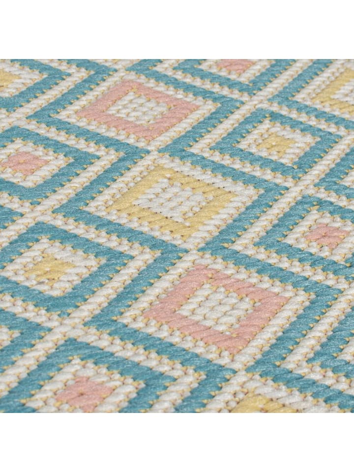 KADIMA DESIGN Outdoor-Teppich in Pastell, geometrisch, pflegeleicht und rutschfest günstig kaufen