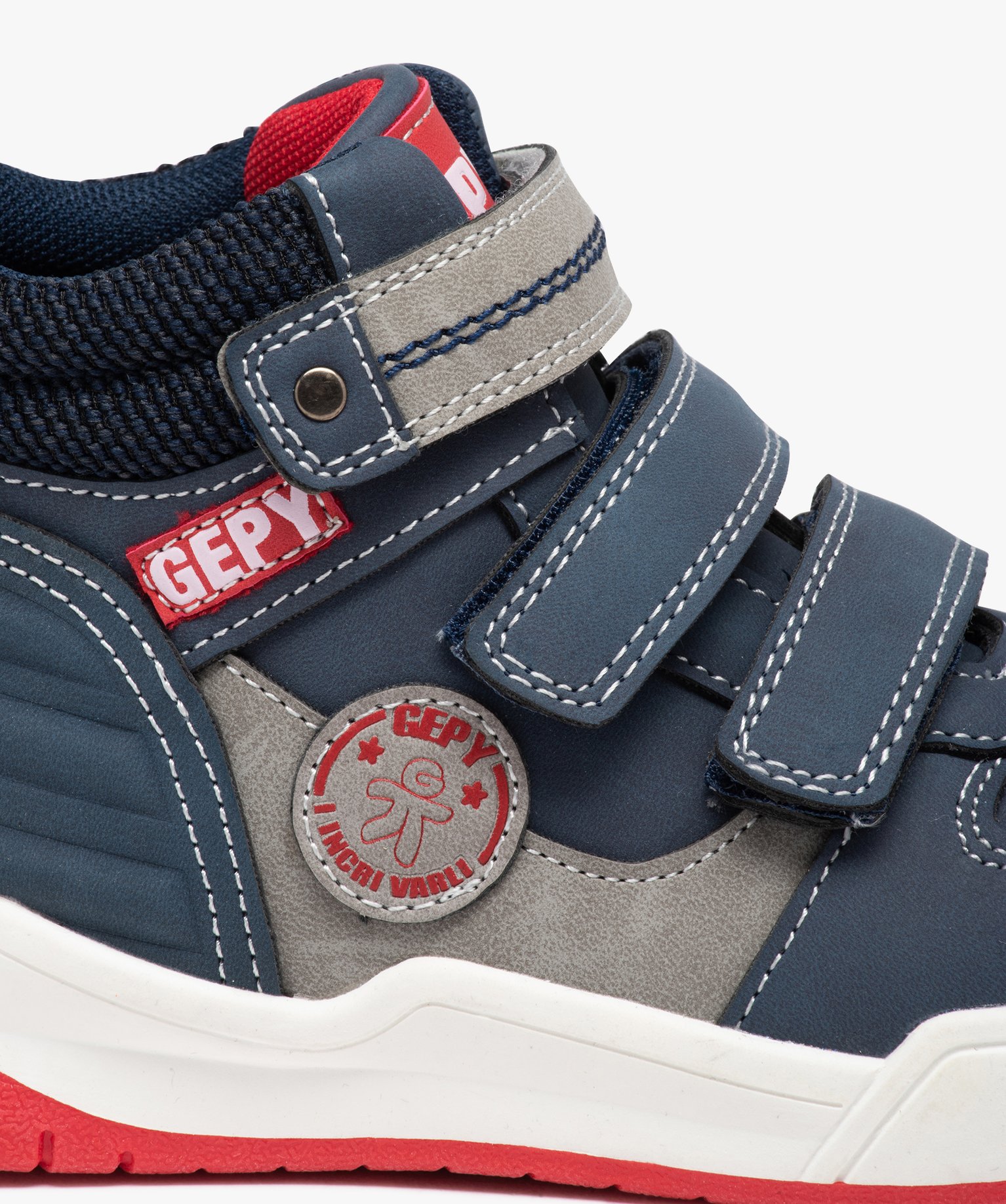 Basket montante fermeture scratch Garçon - Gepy bleu | GEMO