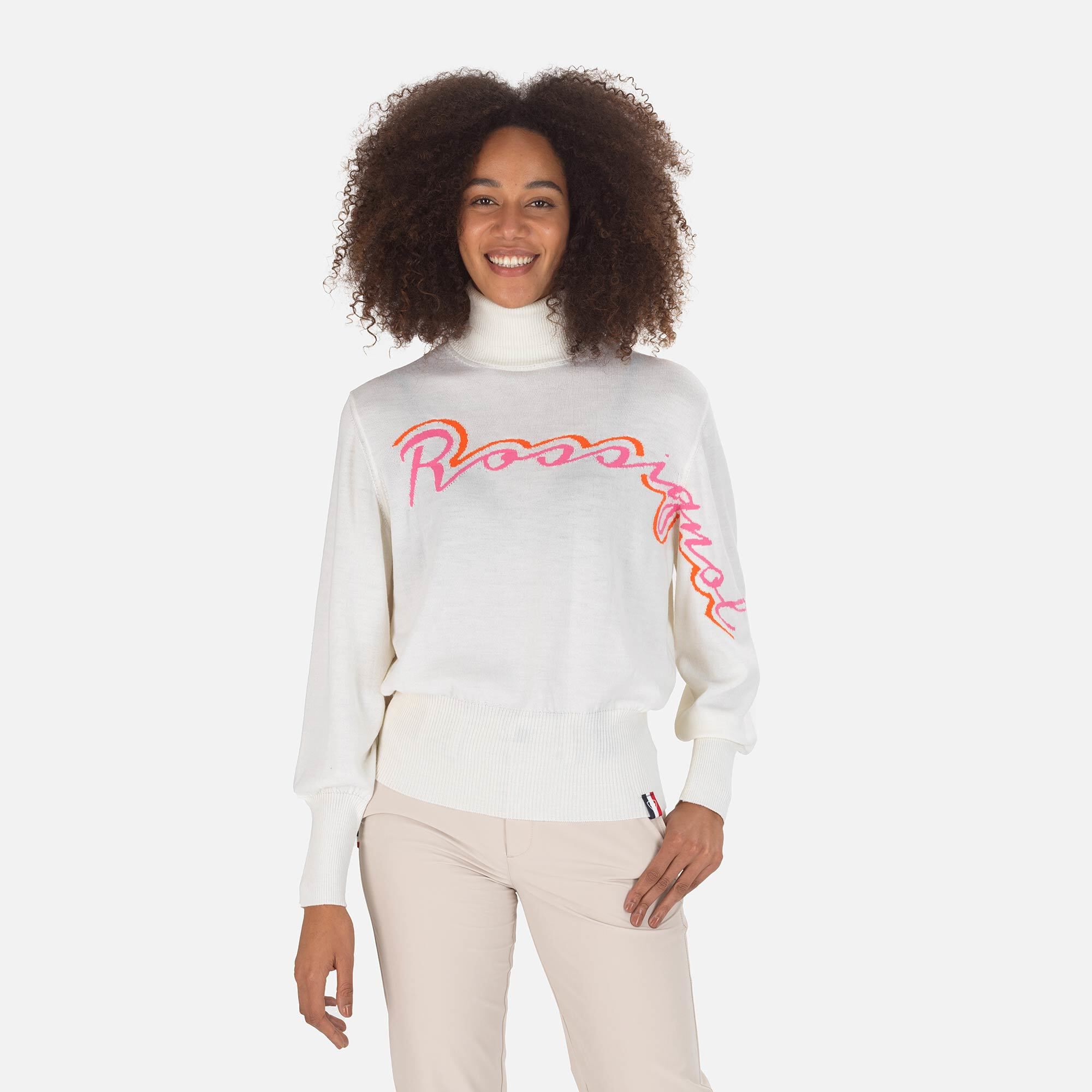 Pull en maille à col roulé Signature Femme