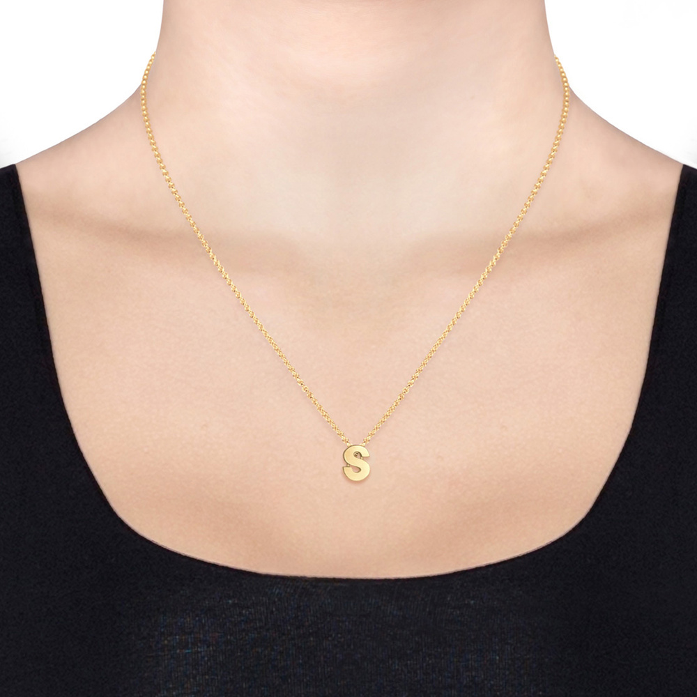 Elli Elli Collier Lettre S Pendentif Basic Minimal Collier Femme (925/1000) Argent Bijoux