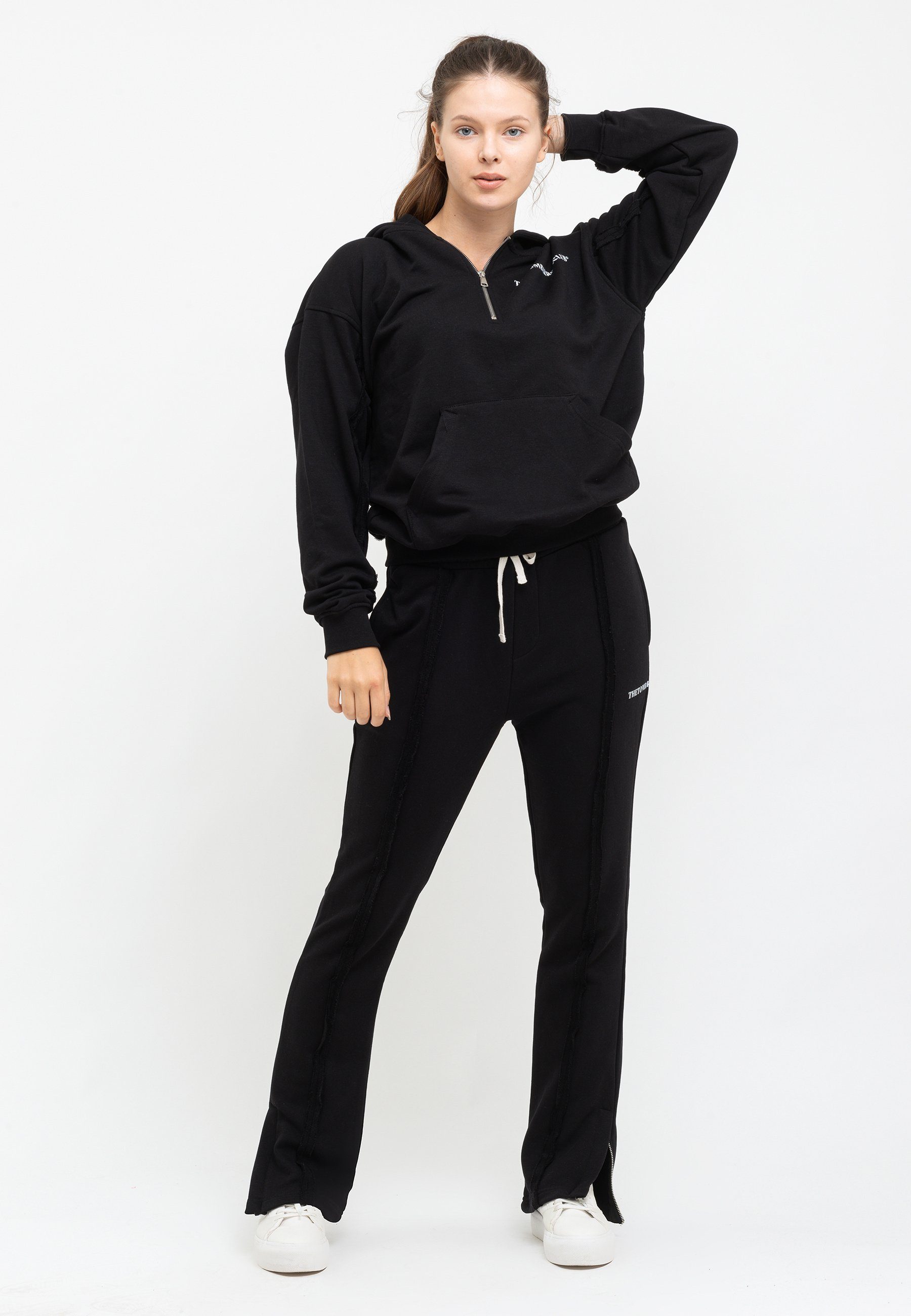 Tom Barron Freizeitanzug TOM BARRON WOMEN OVERSIZE HALF ZIPPER CASUAL SWEATSHIRT AND PANT SET, mit sportivem Design