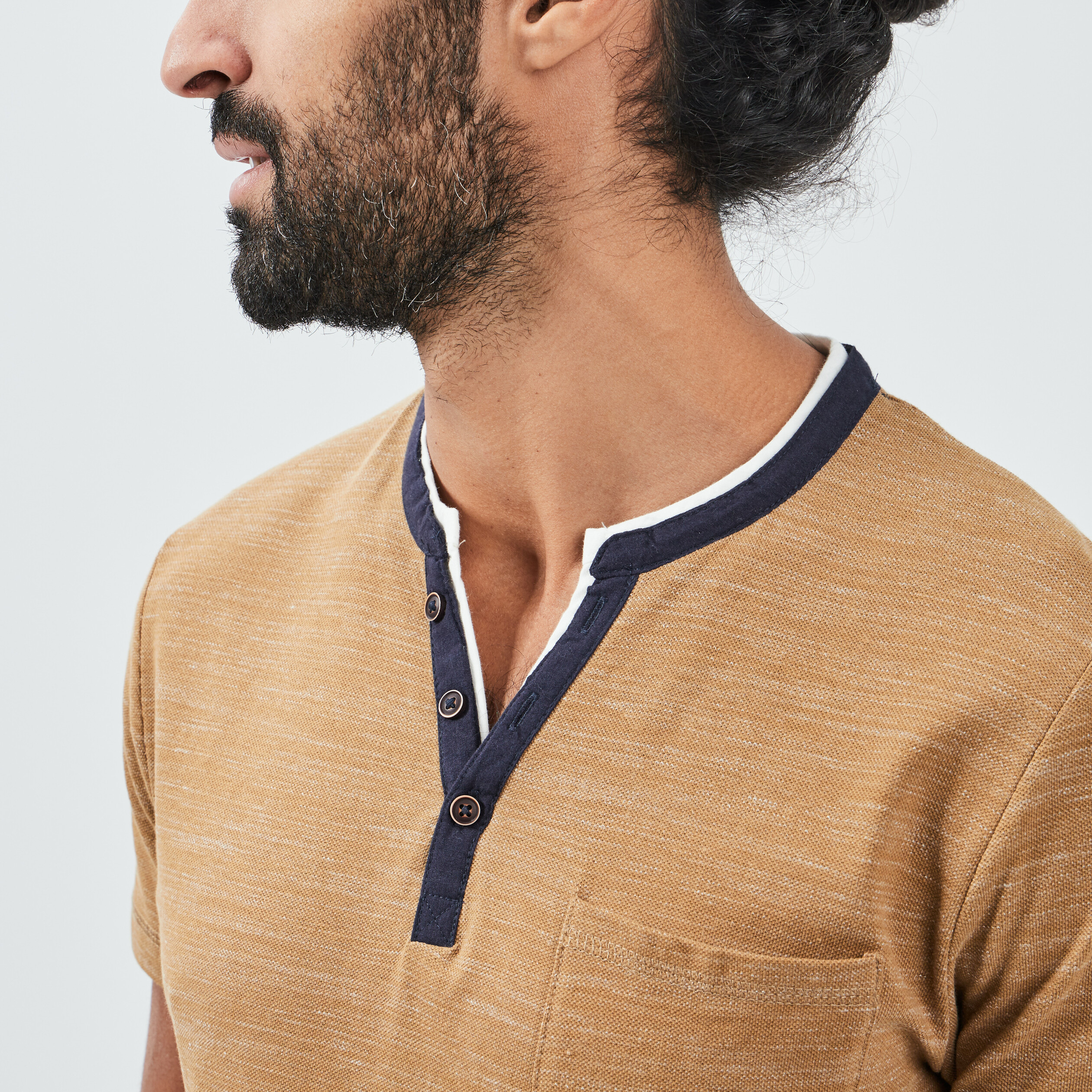 T-shirt manches courtes marron cognac homme | La Halle