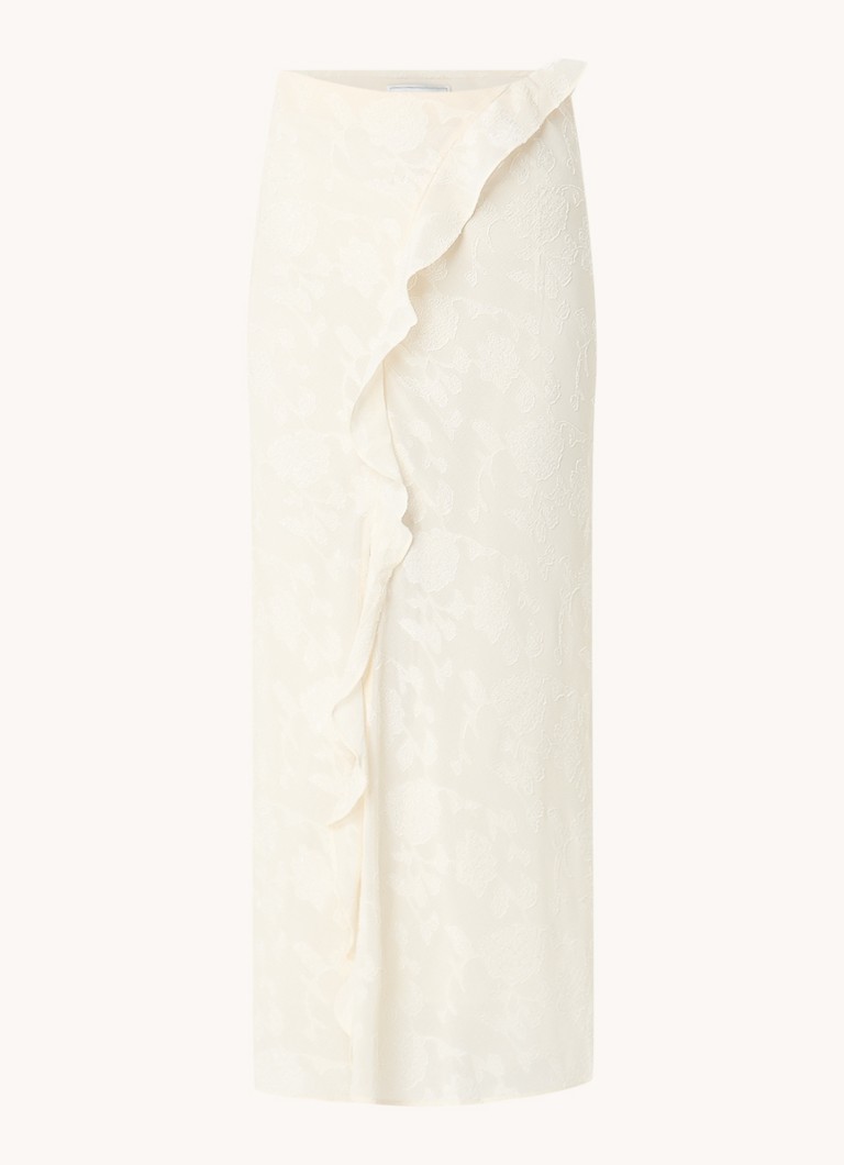 Neo Noir  Vinza maxi rok met borduring en split