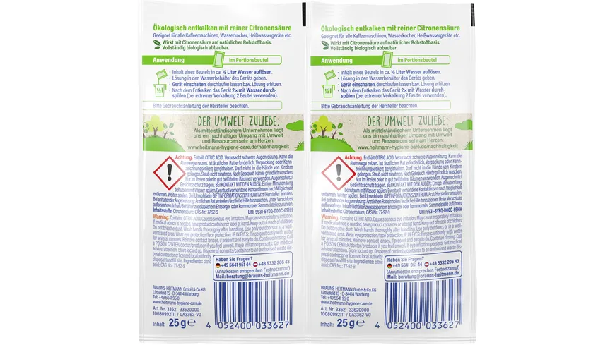 HEITMANN Bio Schnell Entkalker Doppelpack 50 g
