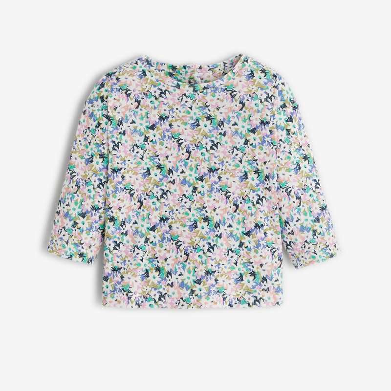 T-shirt bébé fille semis fleuris blanc Catimini