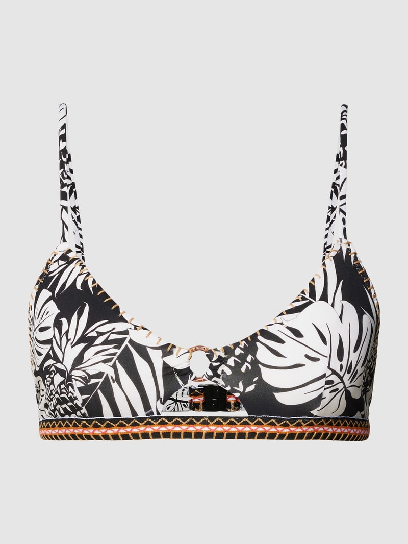 Bikini-Oberteil mit floralem Print Modell 'MELIO' in schwarz