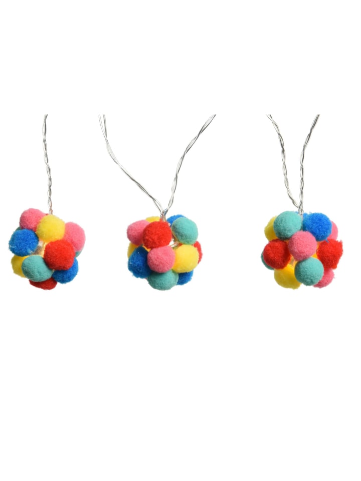 MARELIDA LED Deko Lichterkette bunte Pompoms L: 1,8m in bunt günstig kaufen onesize