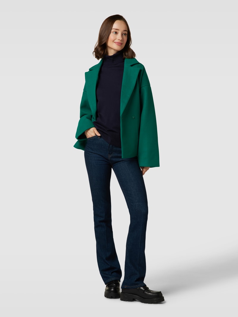 Jacke mit Bindegürtel Modell 'Jannet' in grün meliert