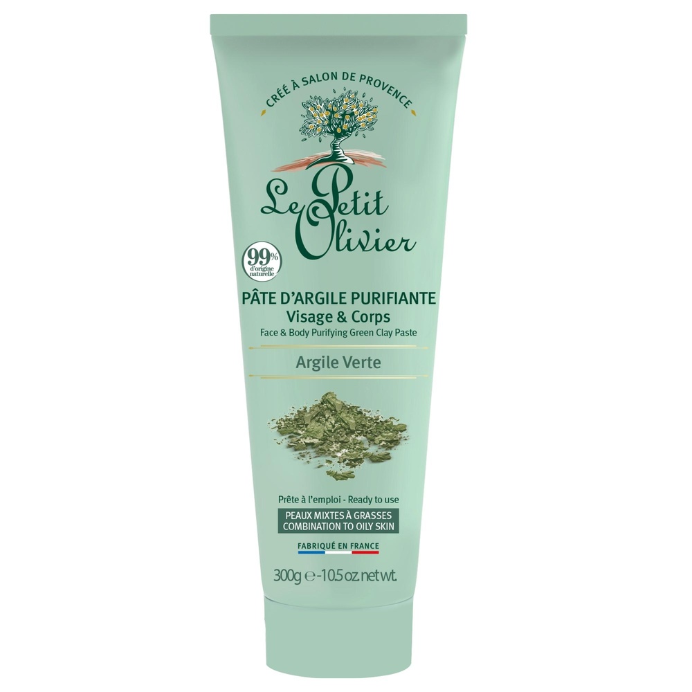 le petit olivier Pâte d'Argile Purifiante Visage & CorpsArgile Verte Pâte d'Argile - Peaux Mixtes à Grasses