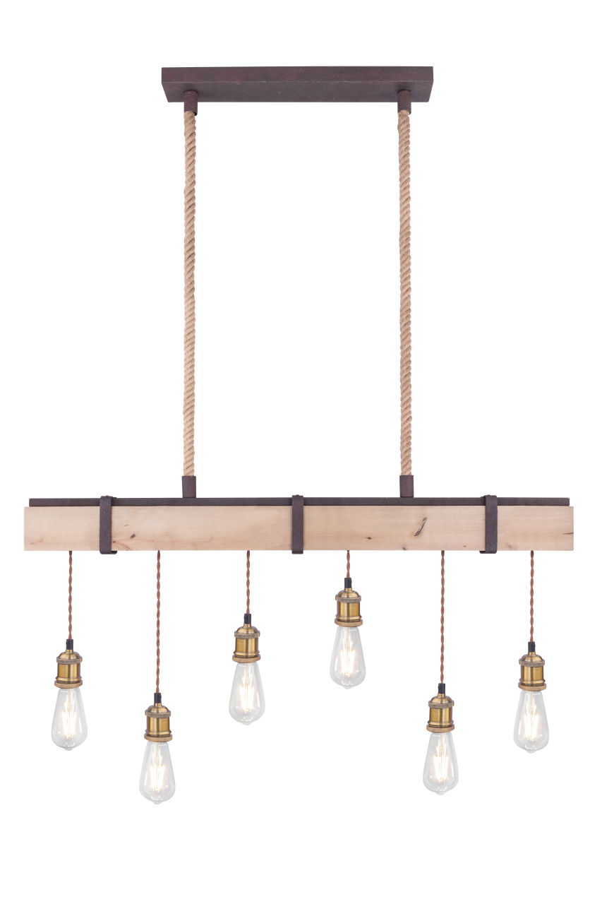 Globo Lighting - MUCHA - Hängeleuchte Metall rostfarben, 6x E27