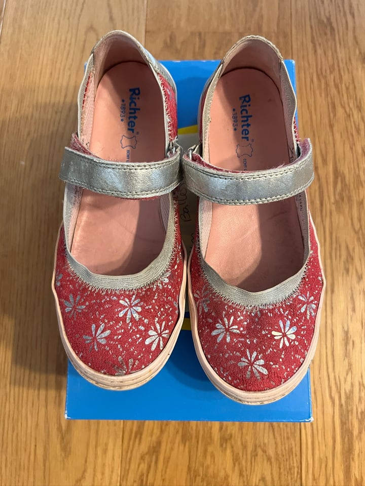 Richter Shoes Leder-Spangenballerinas in Pink günstig kaufen 32