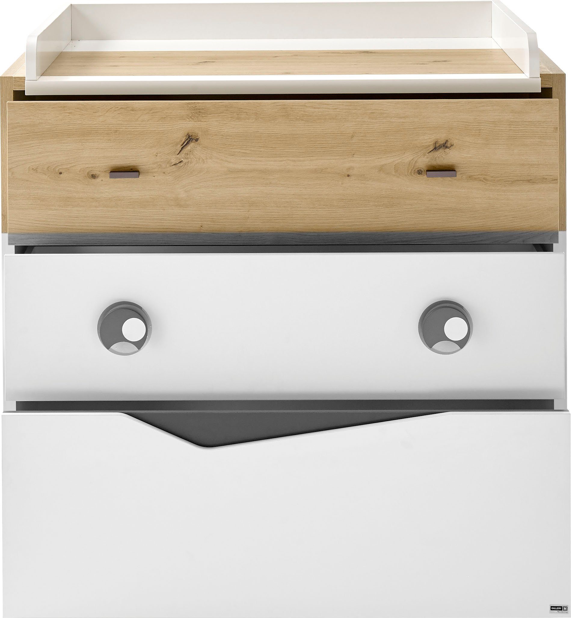 GALLERY M branded by Musterring Babyzimmer-Komplettset, (Set, 5-St), schmaler Kleiderschrank, inkl. 1 Unterstellregal für die Wickelkommode