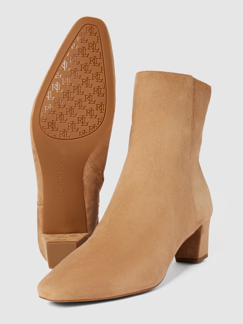 Stiefeletten aus Leder mit Label-Detail Modell 'WILLA' in beige