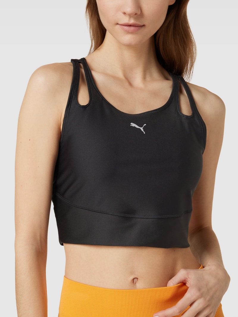 Crop Top mit Racerback in schwarz
