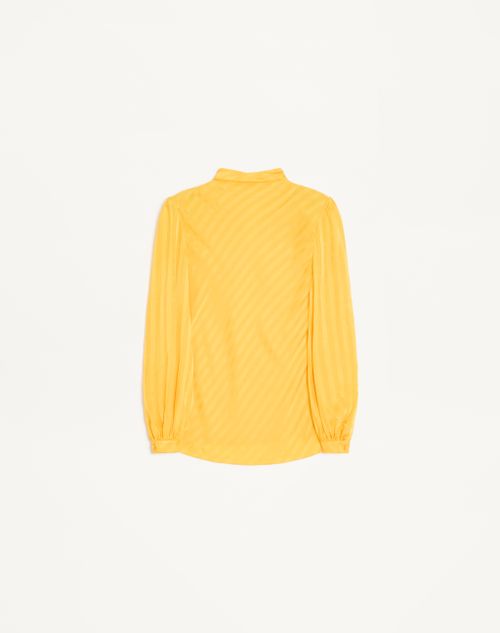 Blusa de jacquard listrada com logo em V