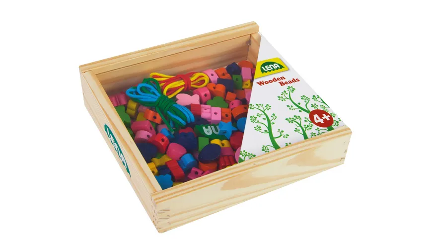 Lena - Holzspielzeug - Holzperlen in Holzkiste